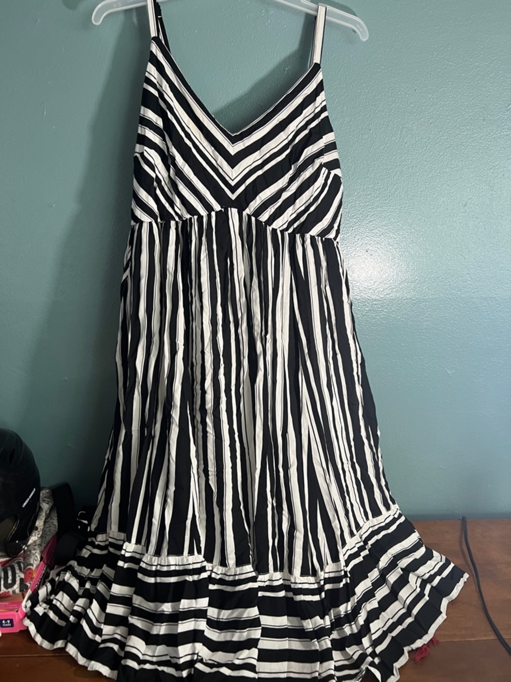 torrid Black and White Chevron V-Neck sundress